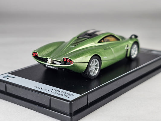 Postercars 1:64 H22 Pagani Huayra Codalunga verde Venezia Diecast Scale Model