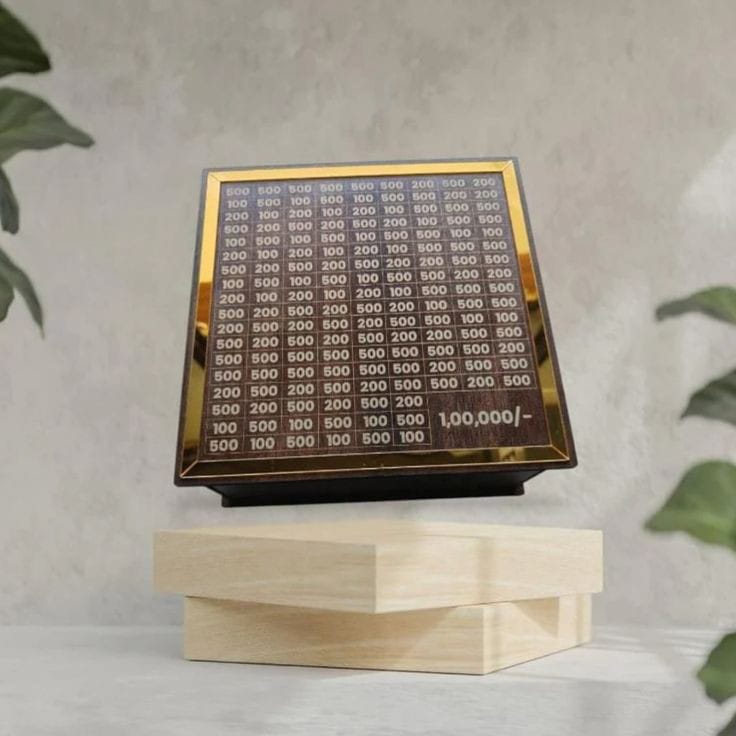 ₹1,00,000 Money Saving Challenge Box – Wooden Smart Saving Tracker for Adults & Kids