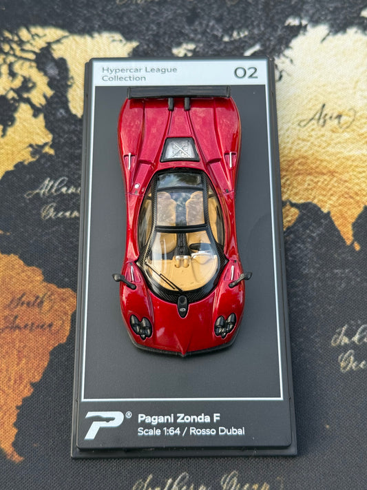 Postercars 1:64 H02 Pagani Zonda F Rosso Dubai Diecast Scale Model
