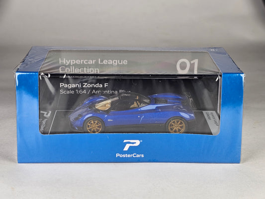 Postercars 1:64 H01 Pagani Zonda F Argentina Blue Diecast Scale Model