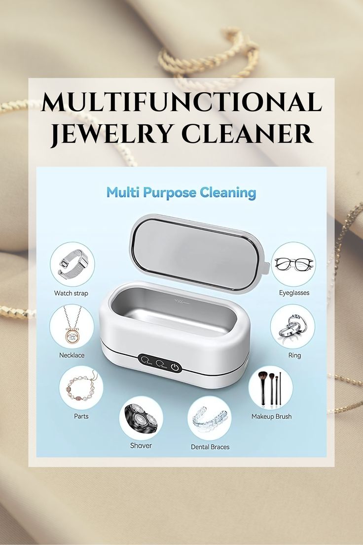 Ultrasonic Jewellery Cleaner – Portable High-Frequency Cleaning Machine (Battery Not Included)